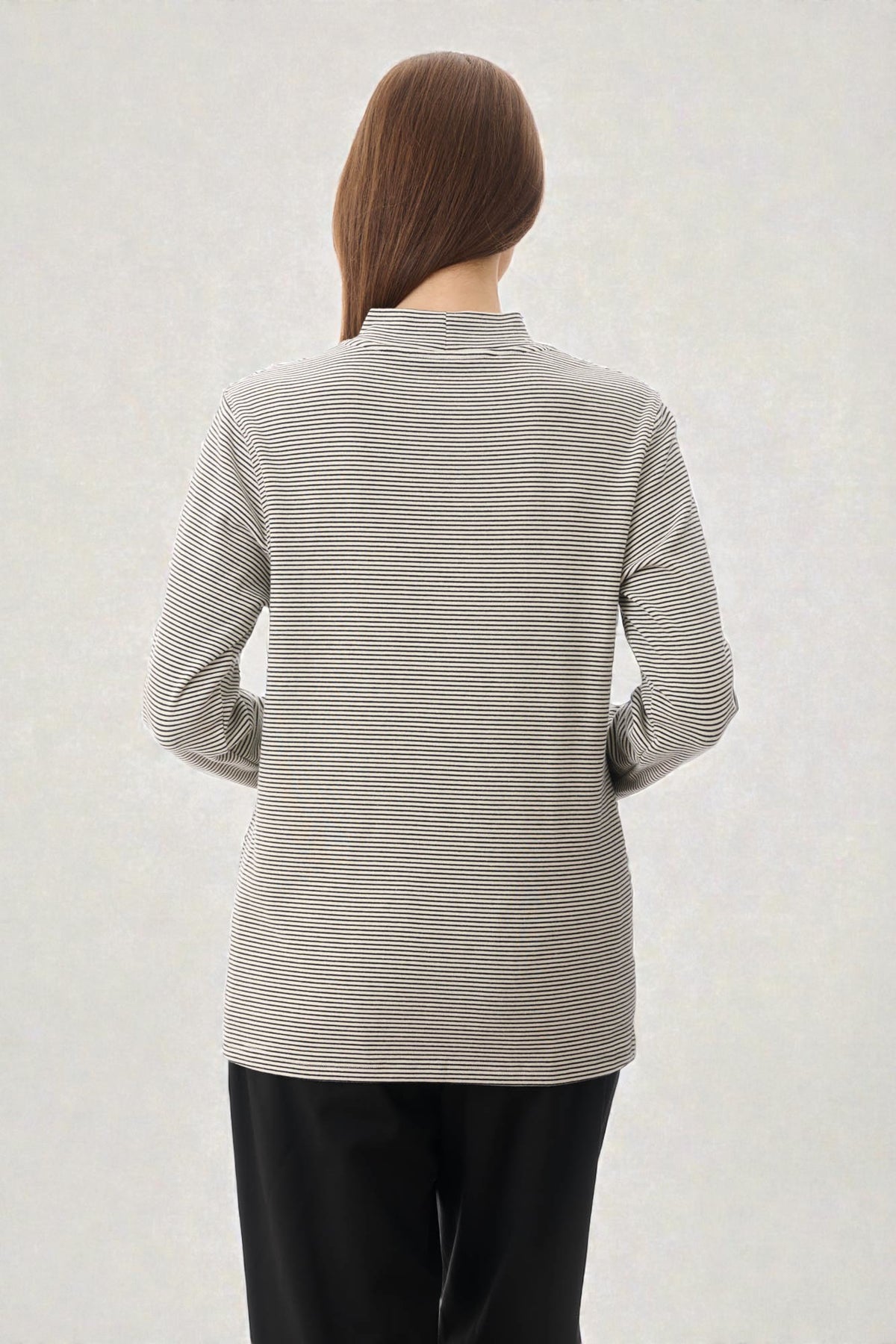 Stripe high neck top