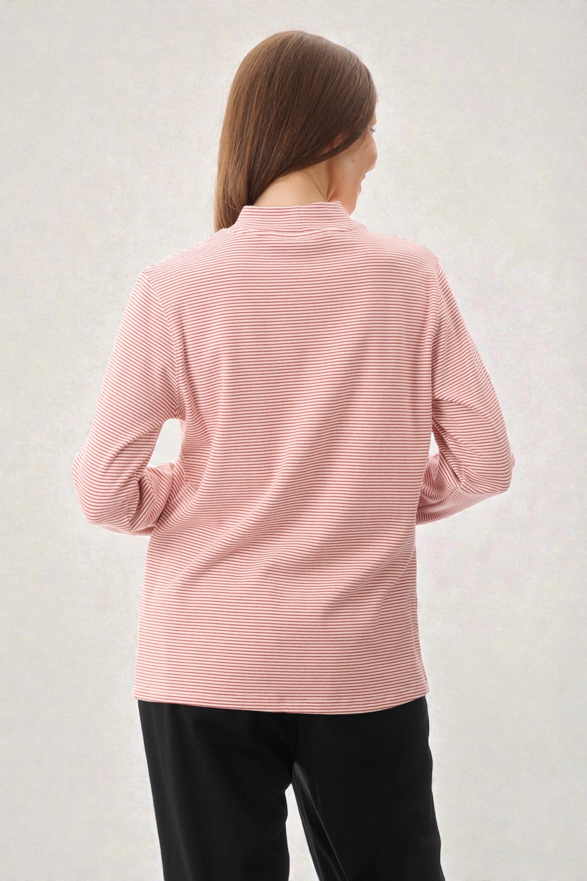 Stripe high neck top