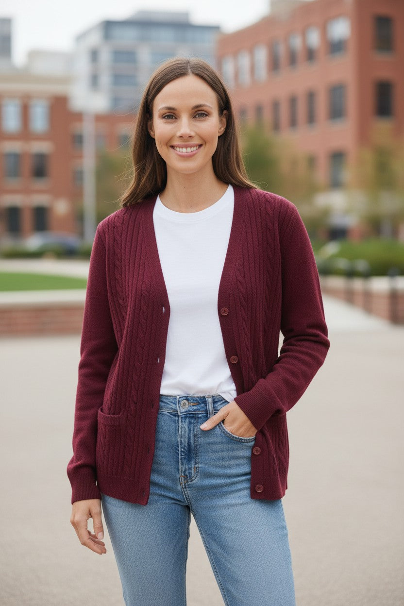 V-neck cardigan
