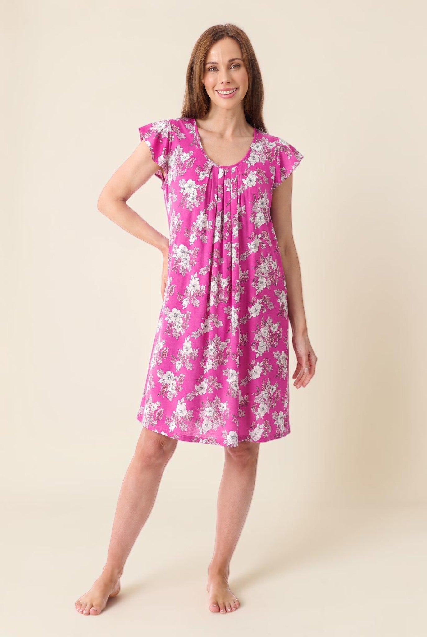 Siena Flutter sleeve short nightie