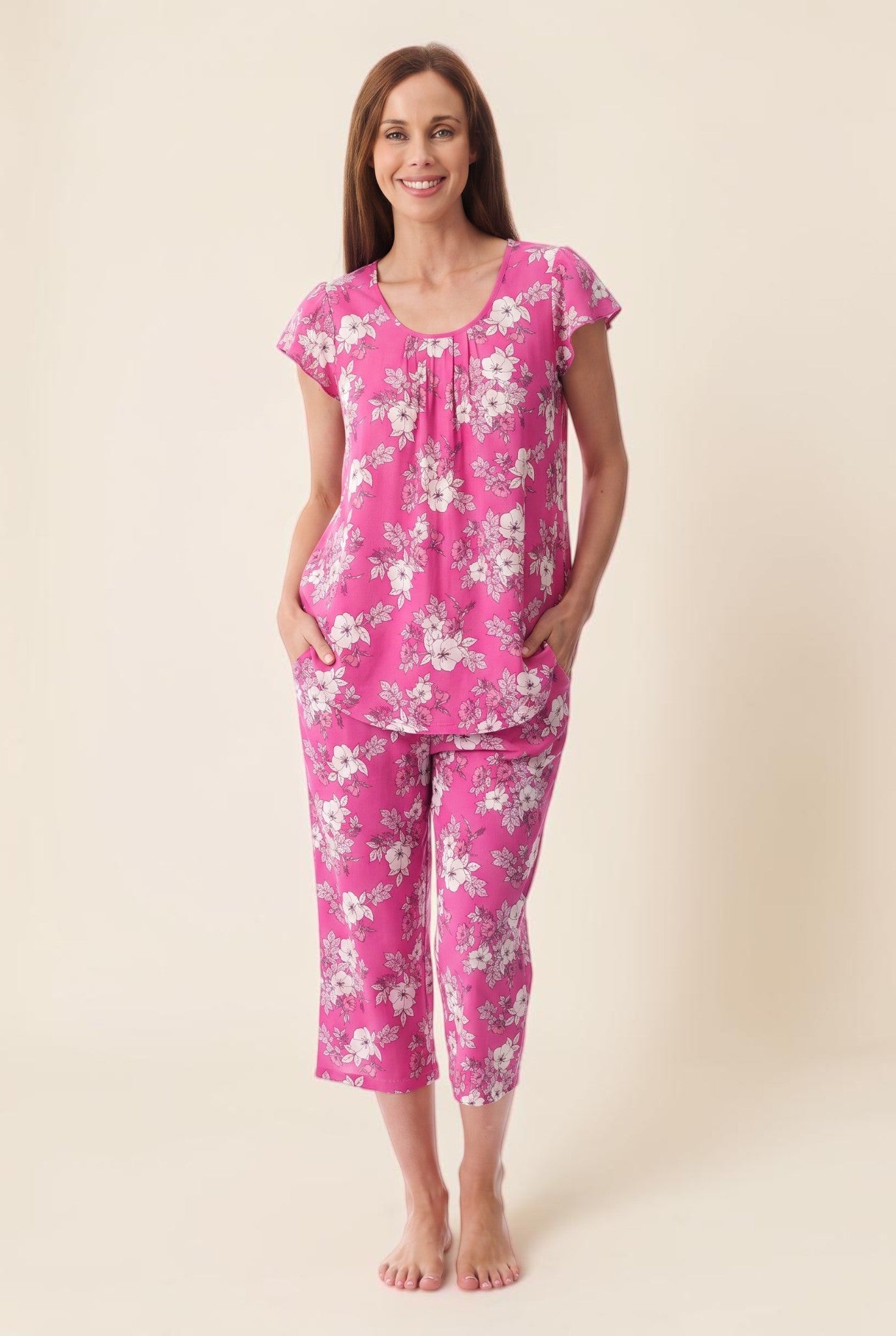 Siena Flutter sleeve capri pyjama