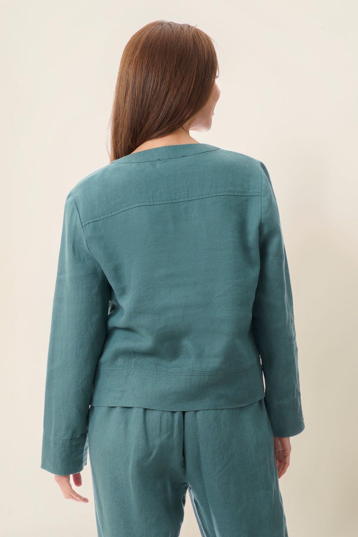 Linen button-through jacket