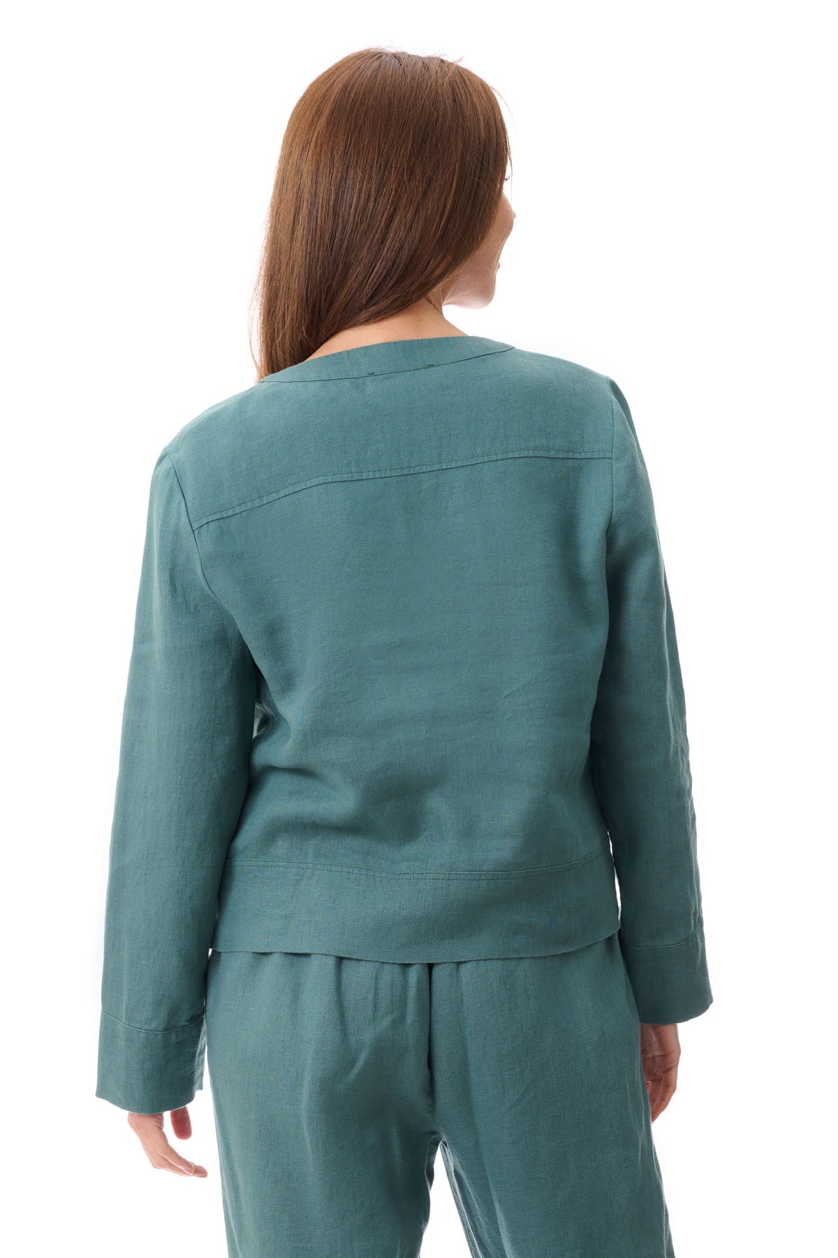 Linen button-through jacket