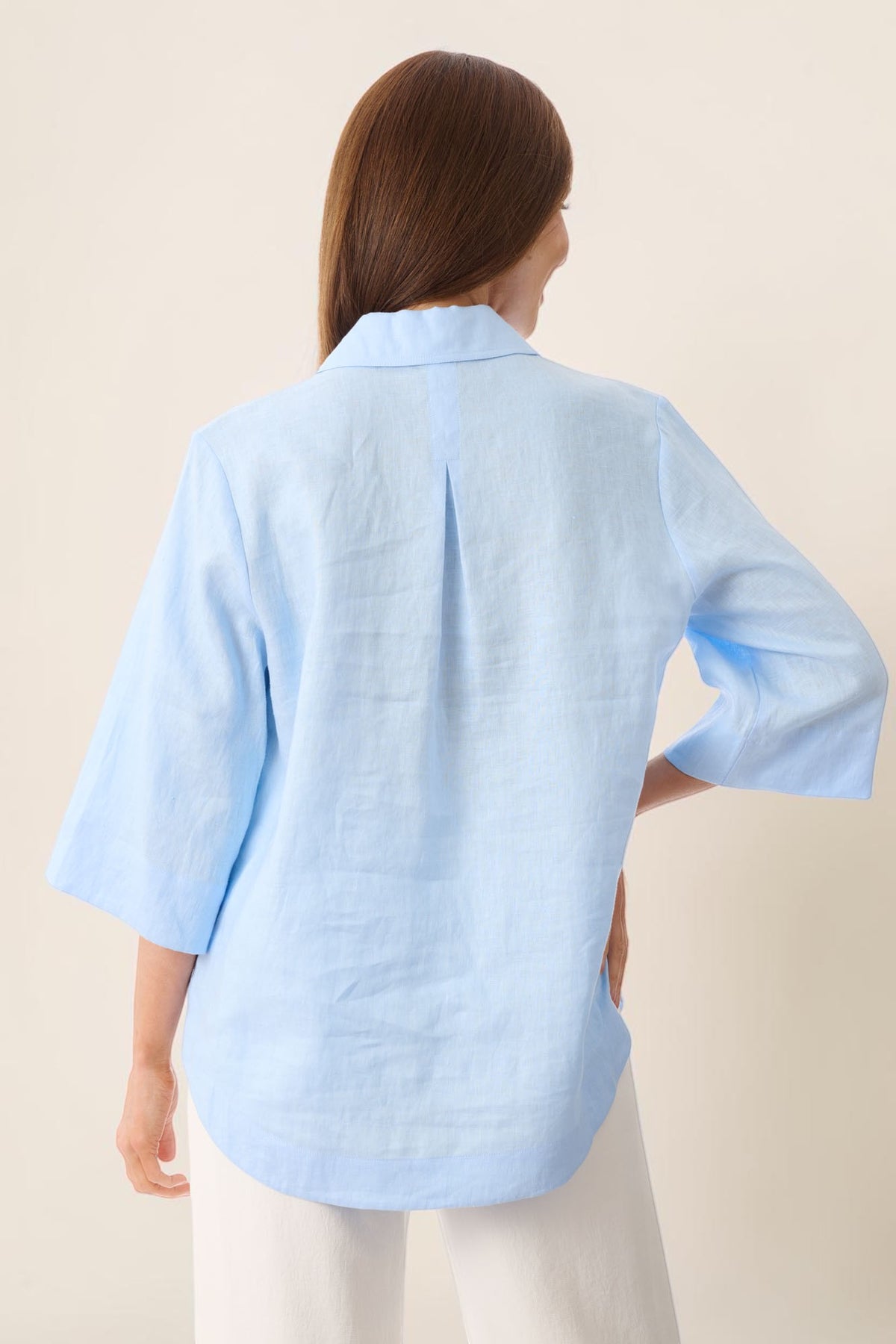 Linen popover shirt