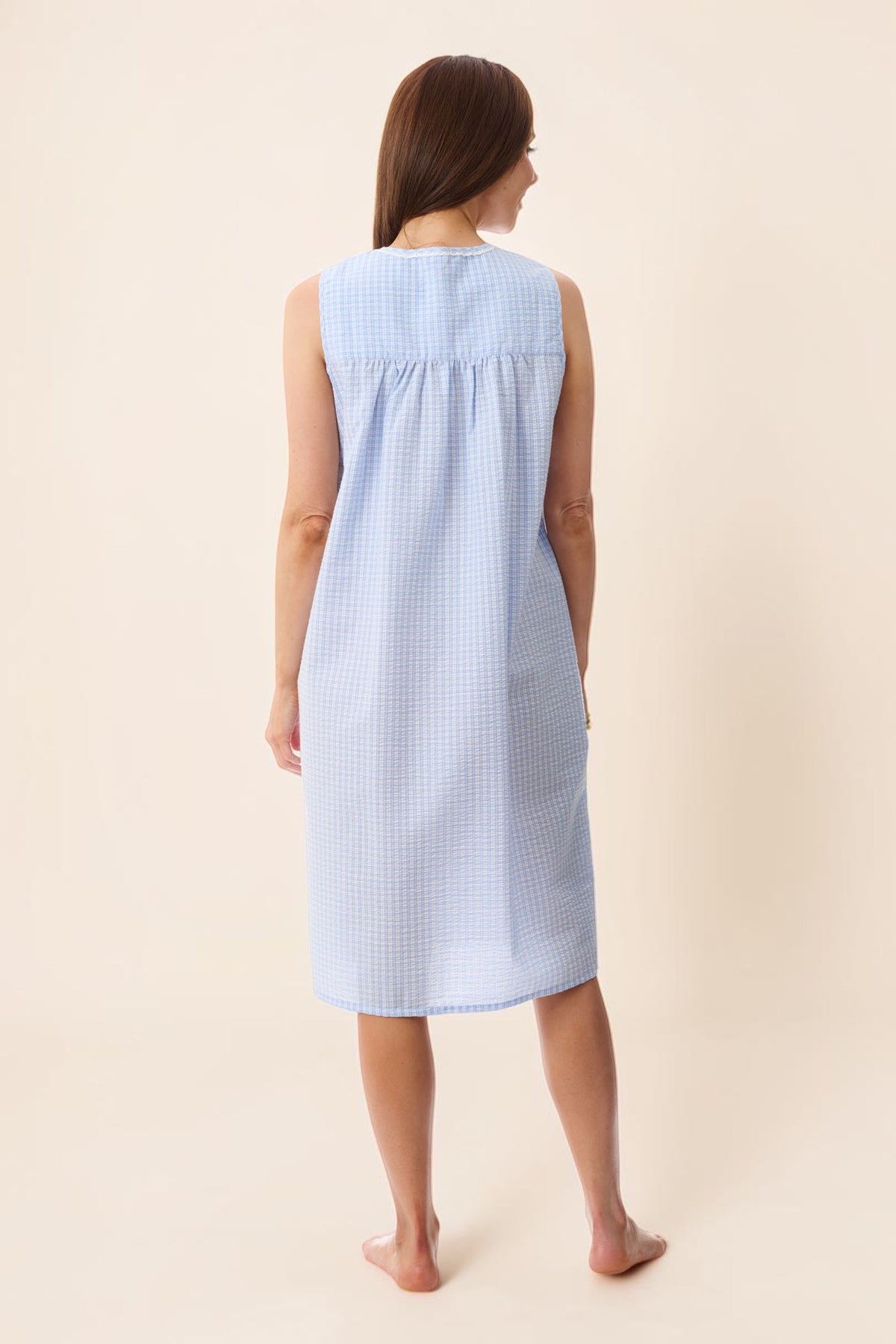 Check Sleeveless short nightie