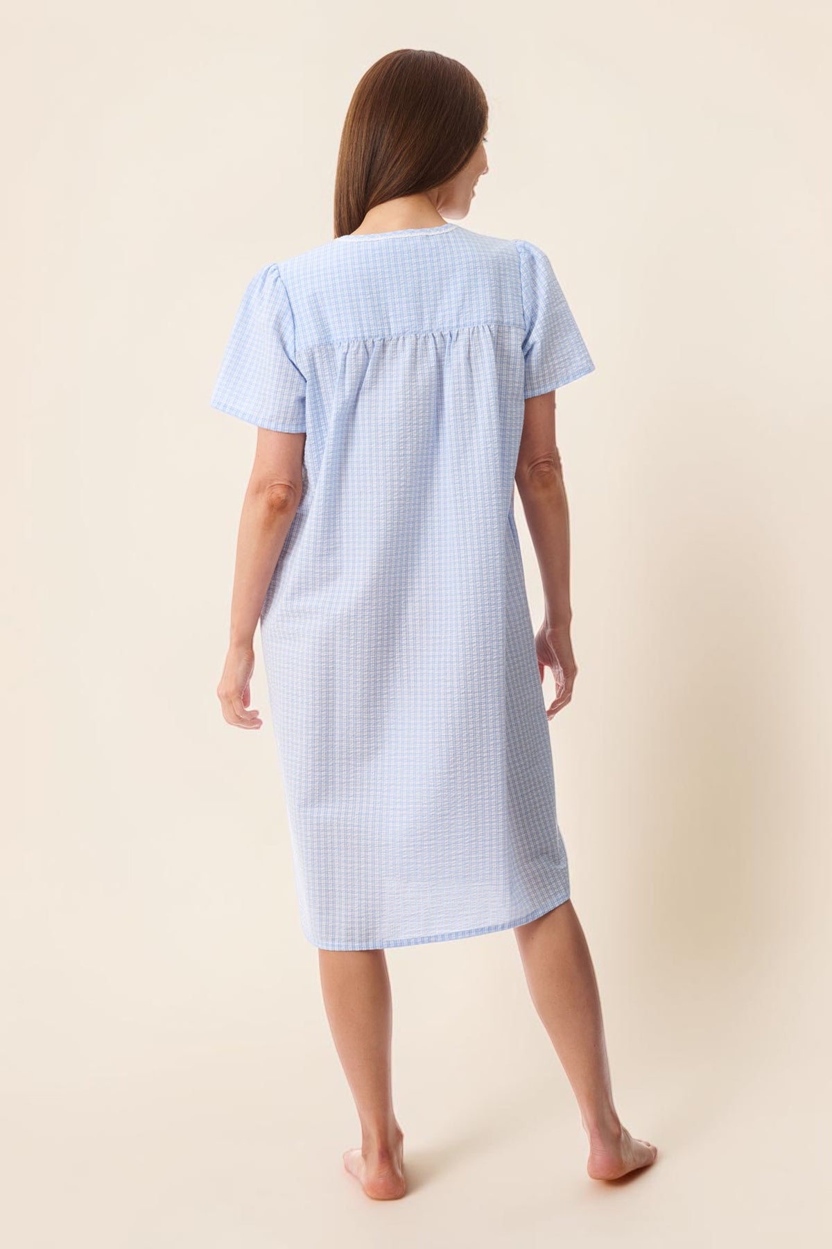 Check Short sleeve short nightie