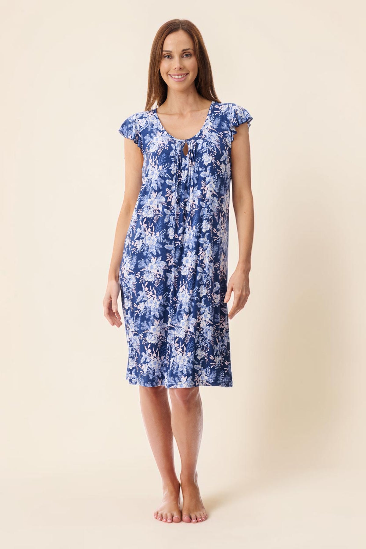Trieste Flutter sleeve short nightie