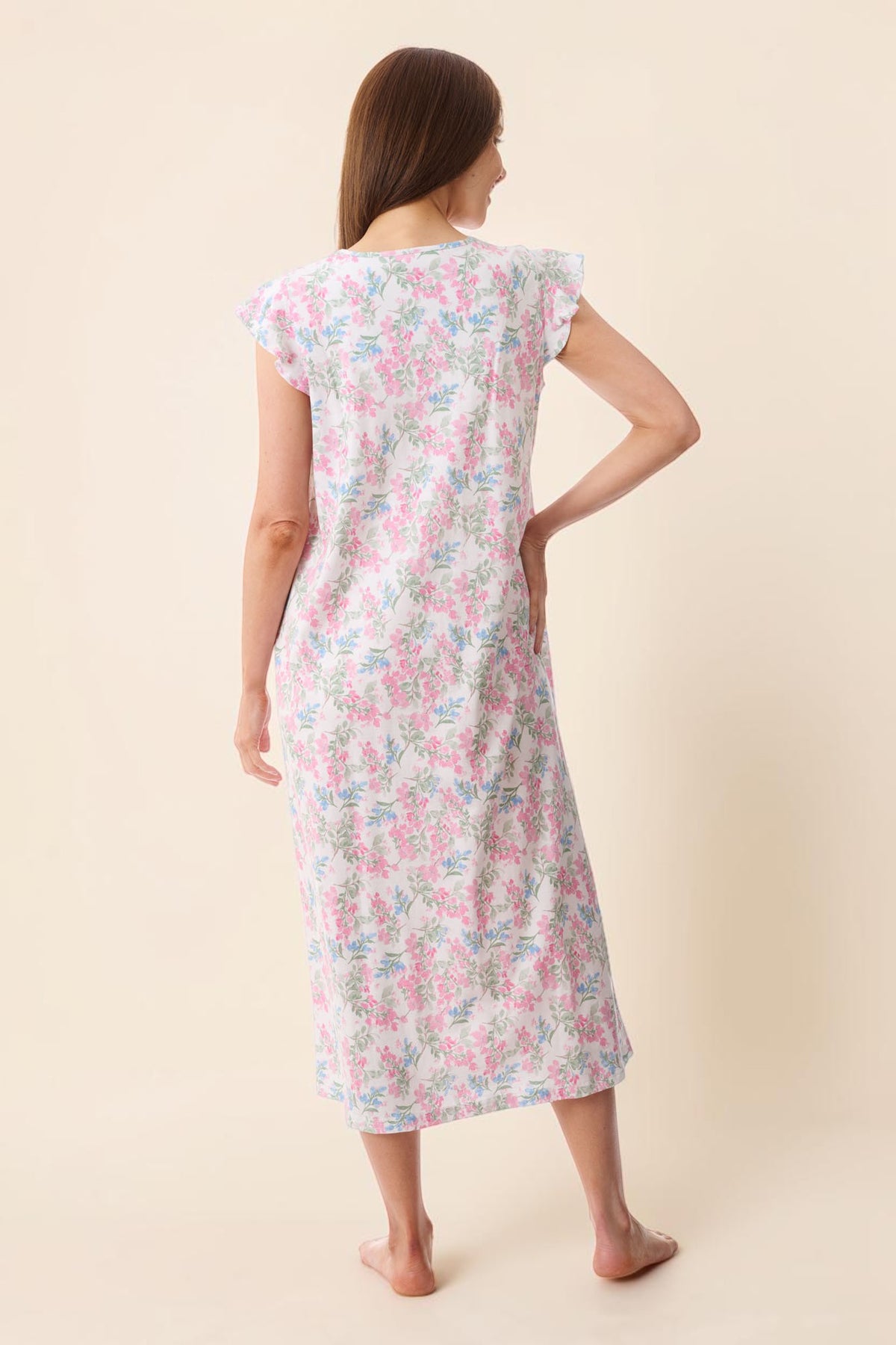 Arosa Flutter sleeve mid length nightie