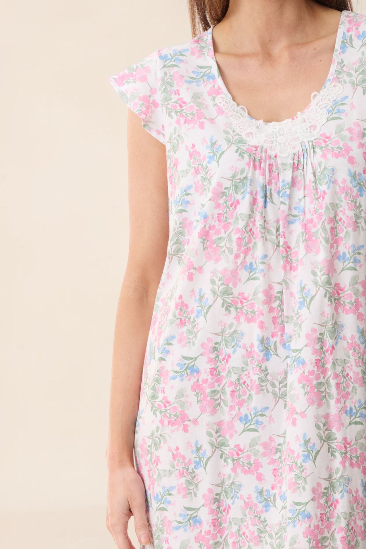 Arosa Flutter sleeve mid length nightie