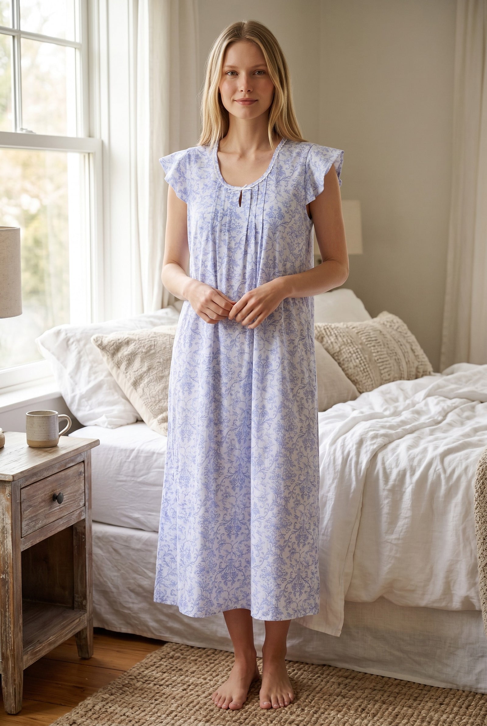 Grado Flutter sleeve mid length nightie