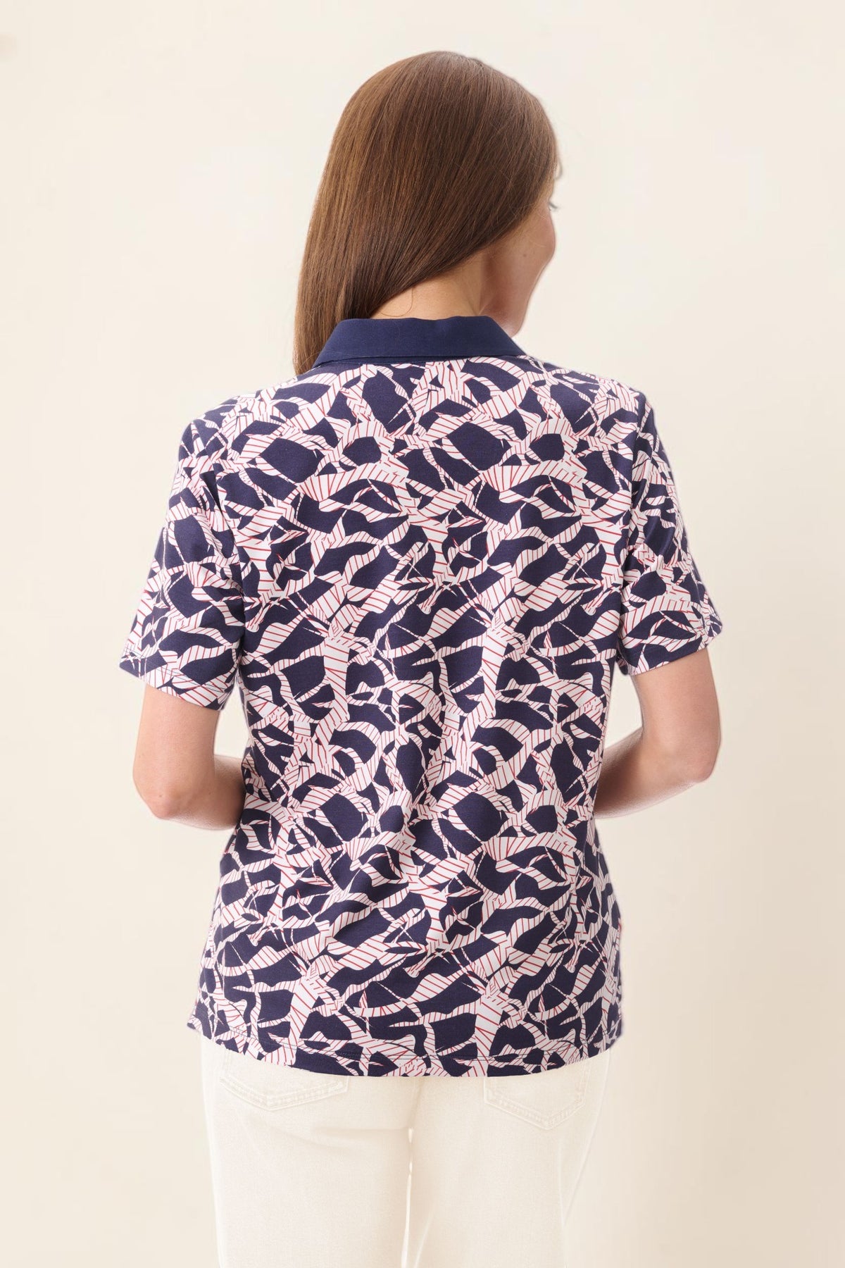 Sky print polo