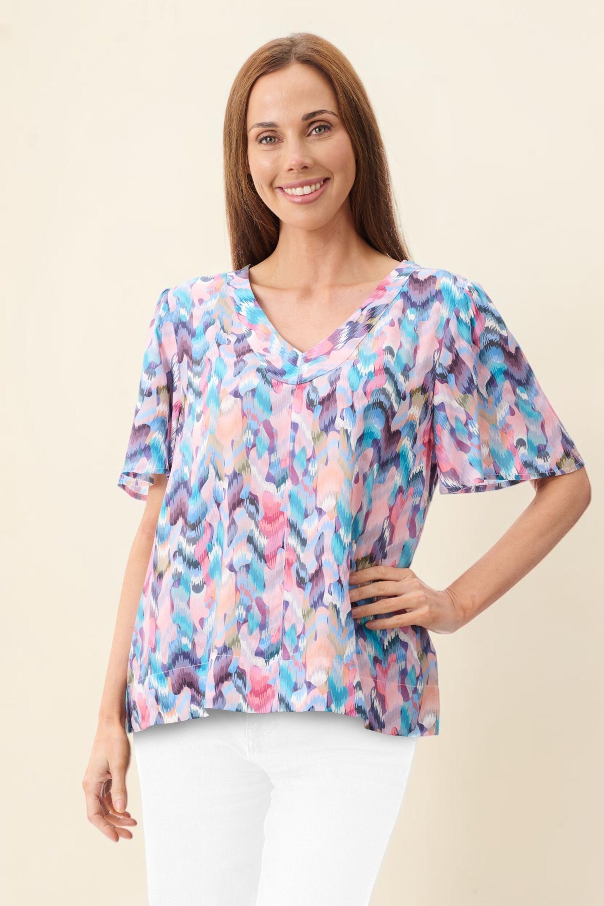 Linda flounce sleeve top