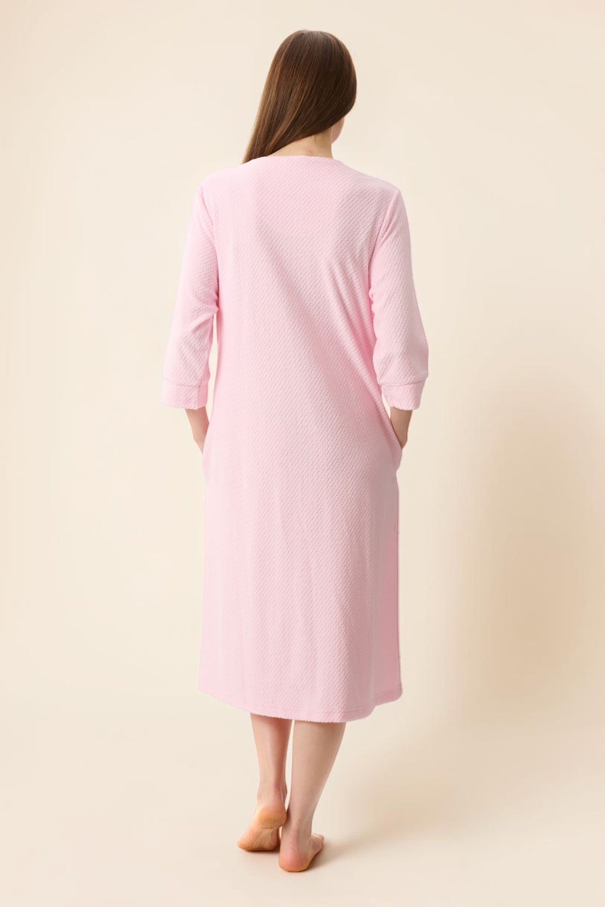 Jacquard Zip Up Short Gown
