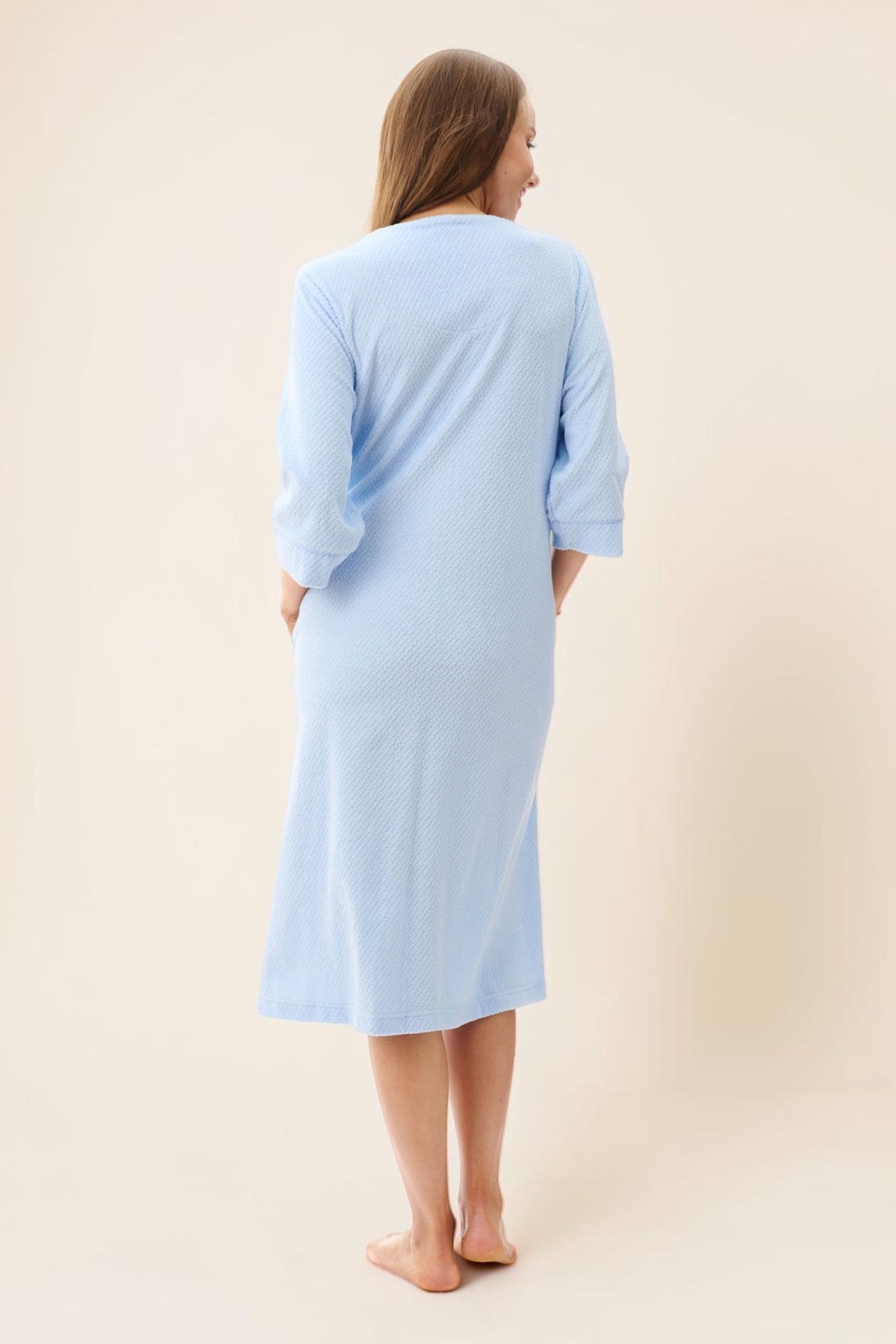 Jacquard Zip Up Short Gown