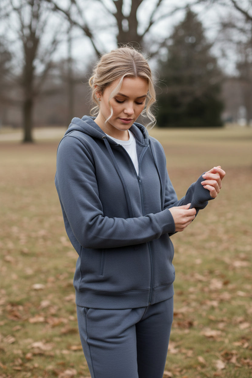 Hooded lounge jacket