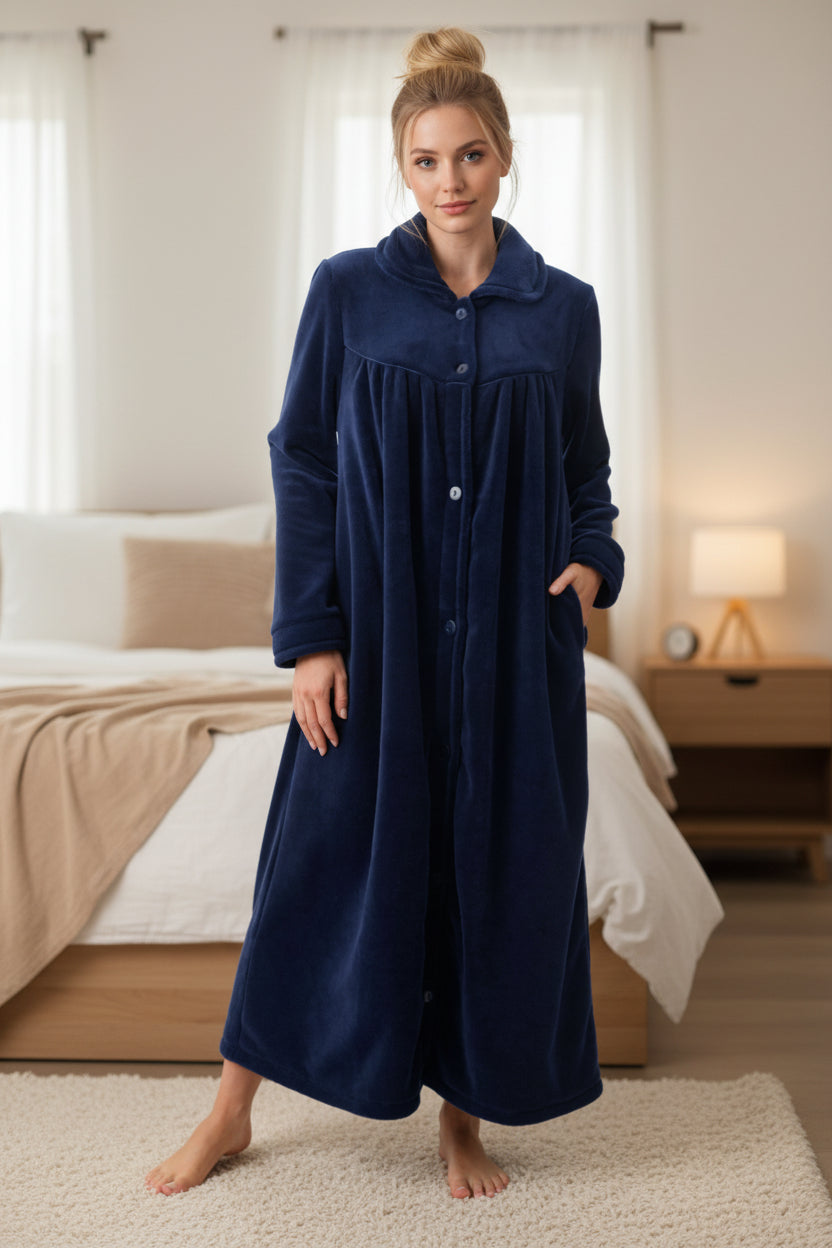 Long button gown