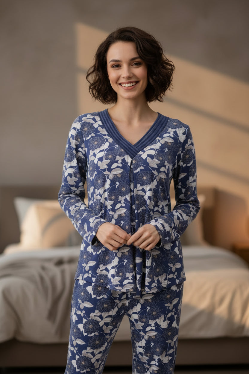 7KV55C - Coco satin detail pyjama