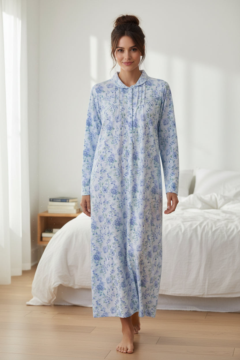 7LK91M - Mira long collared nightie