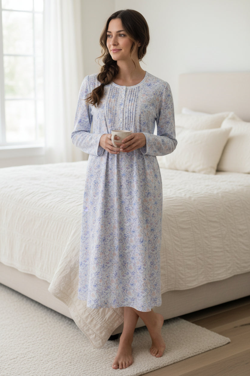 7LP23P - Poppy mid nightie