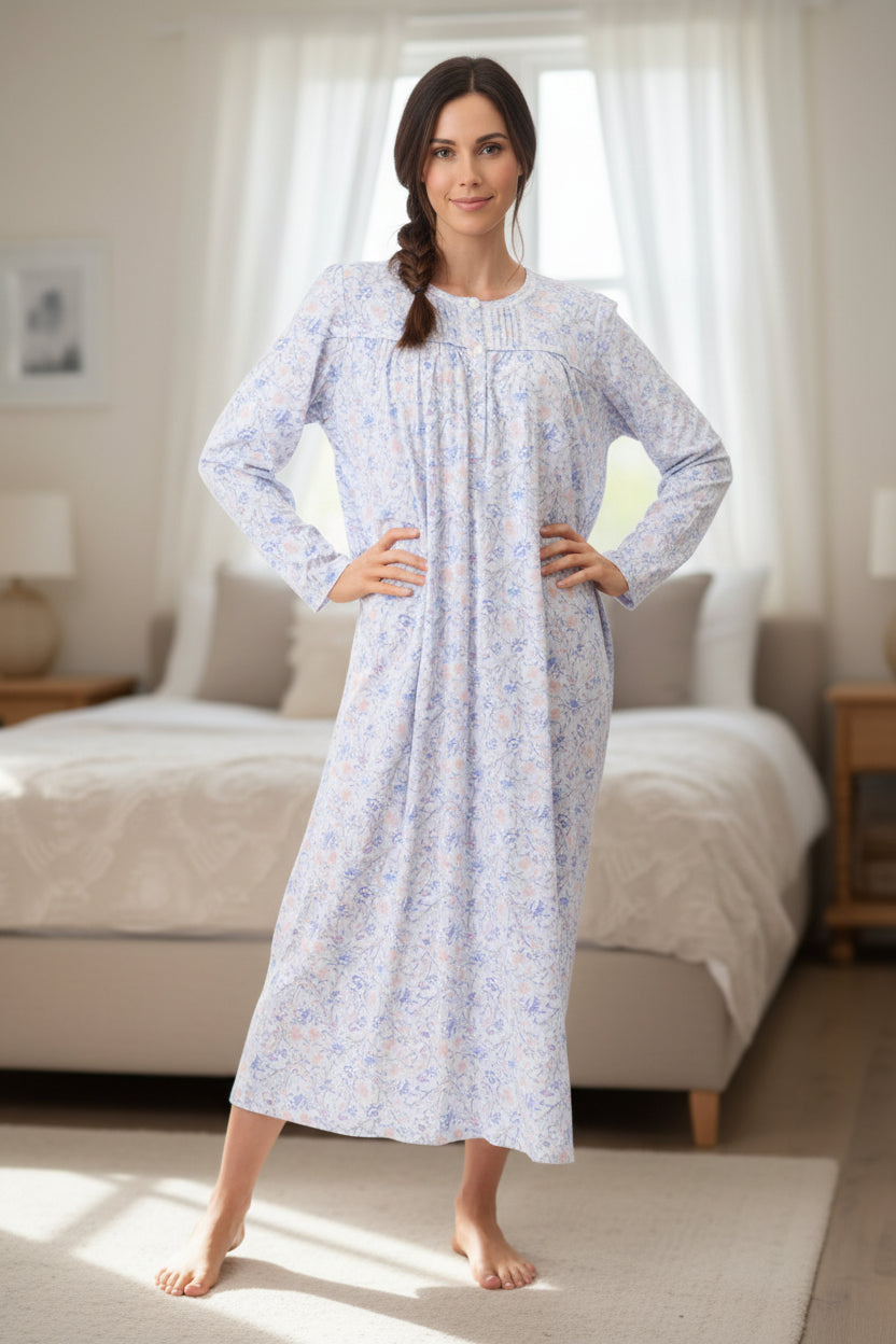7LP50P - Poppy long nightie