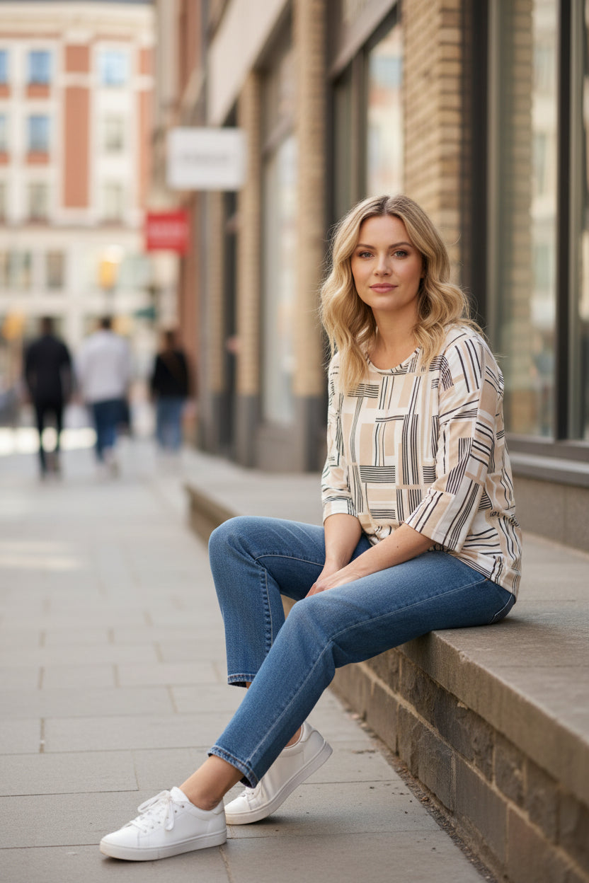 7LY04W - Webb print top