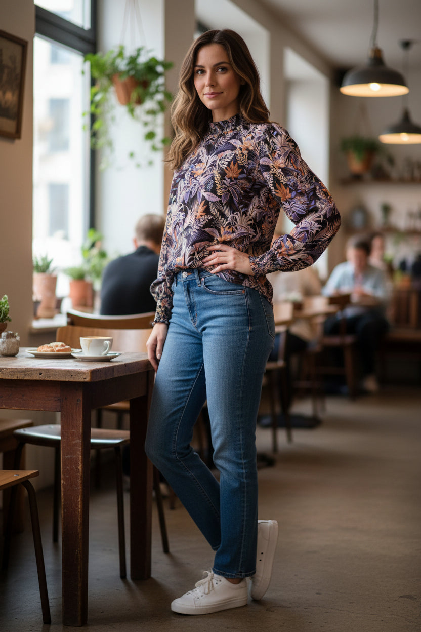 Evans high neck blouse