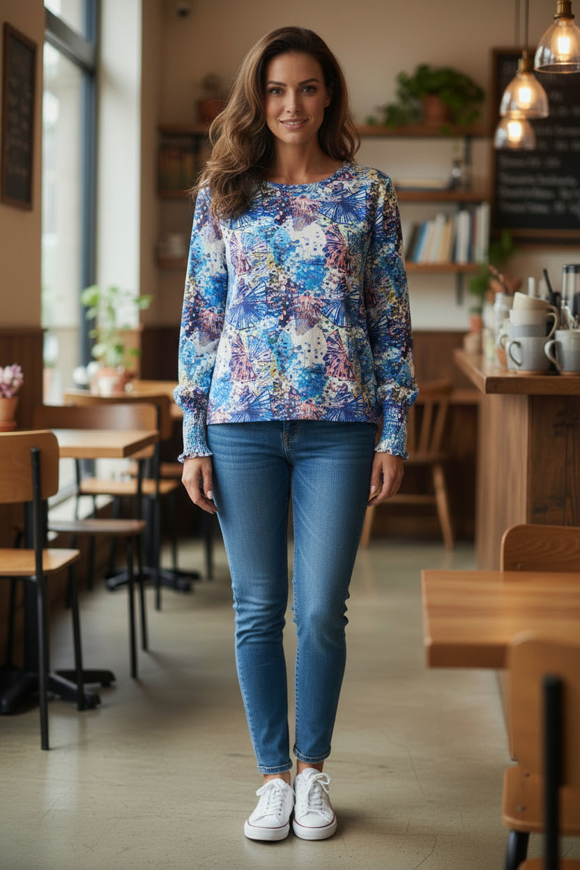7MV29L - Lee crew neck blouse