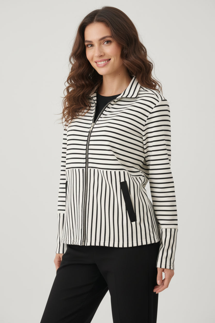 Stripe zip jacket