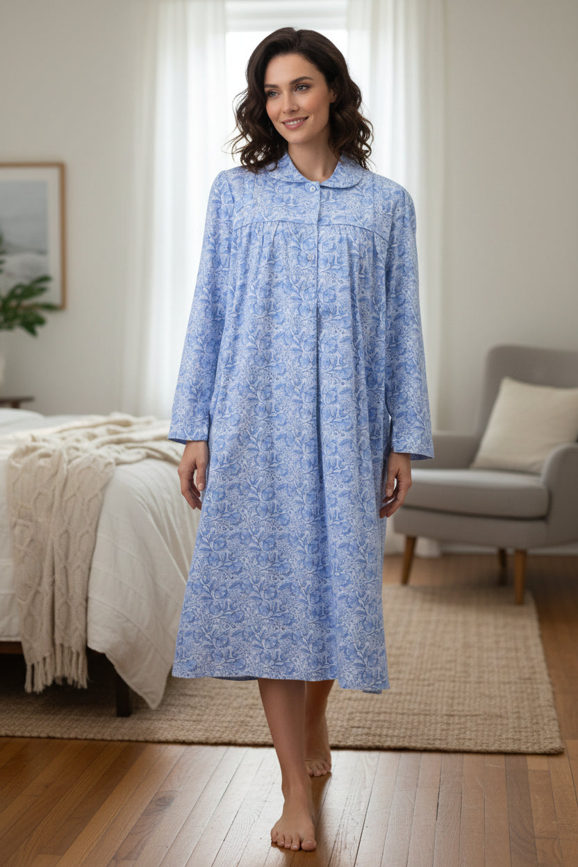 Kora Flannelette mid collared nightie