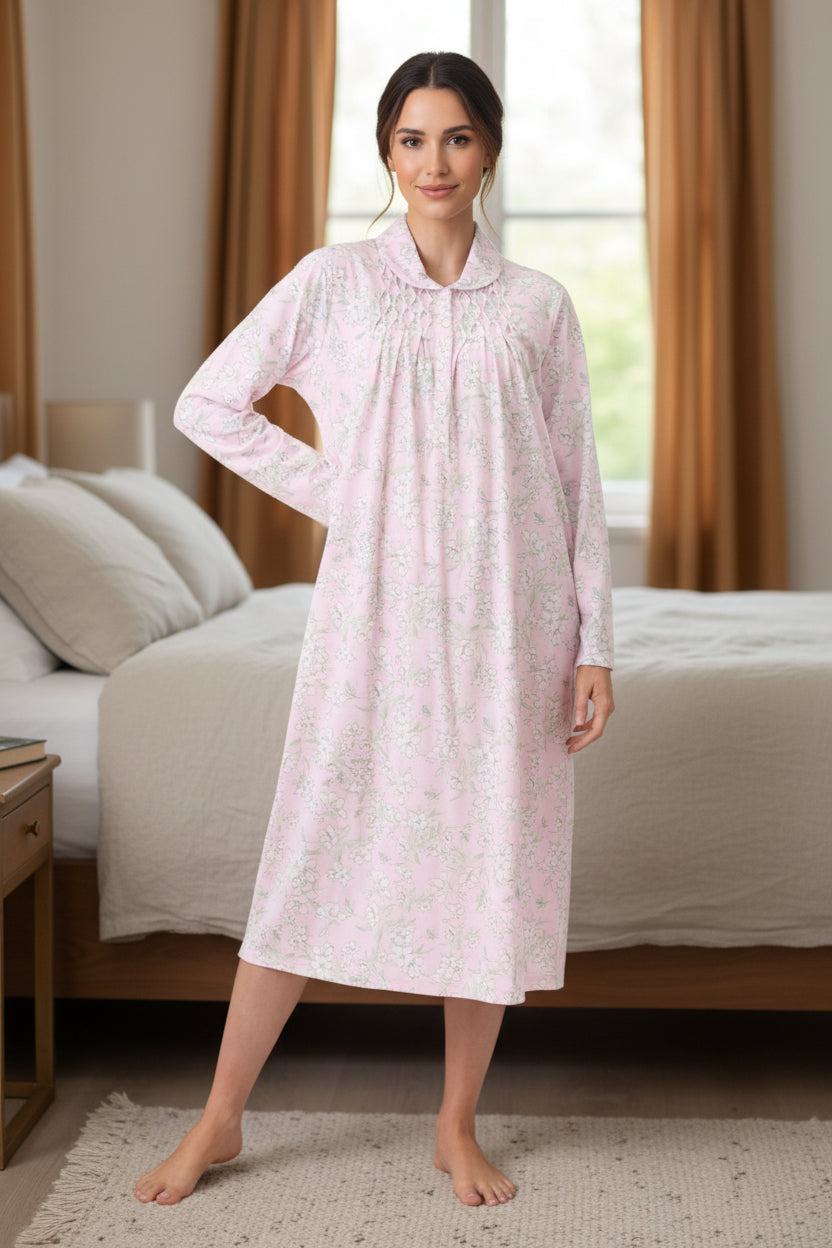 Asha mid collared nightie