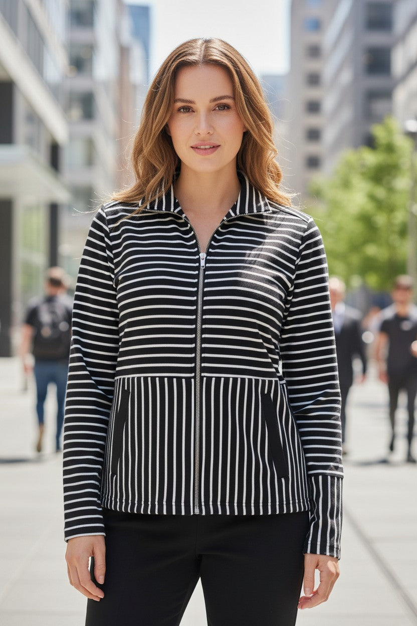 Stripe zip jacket
