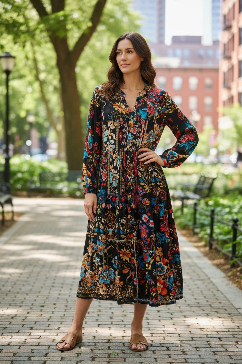 7VA42P - Pearce button through dress